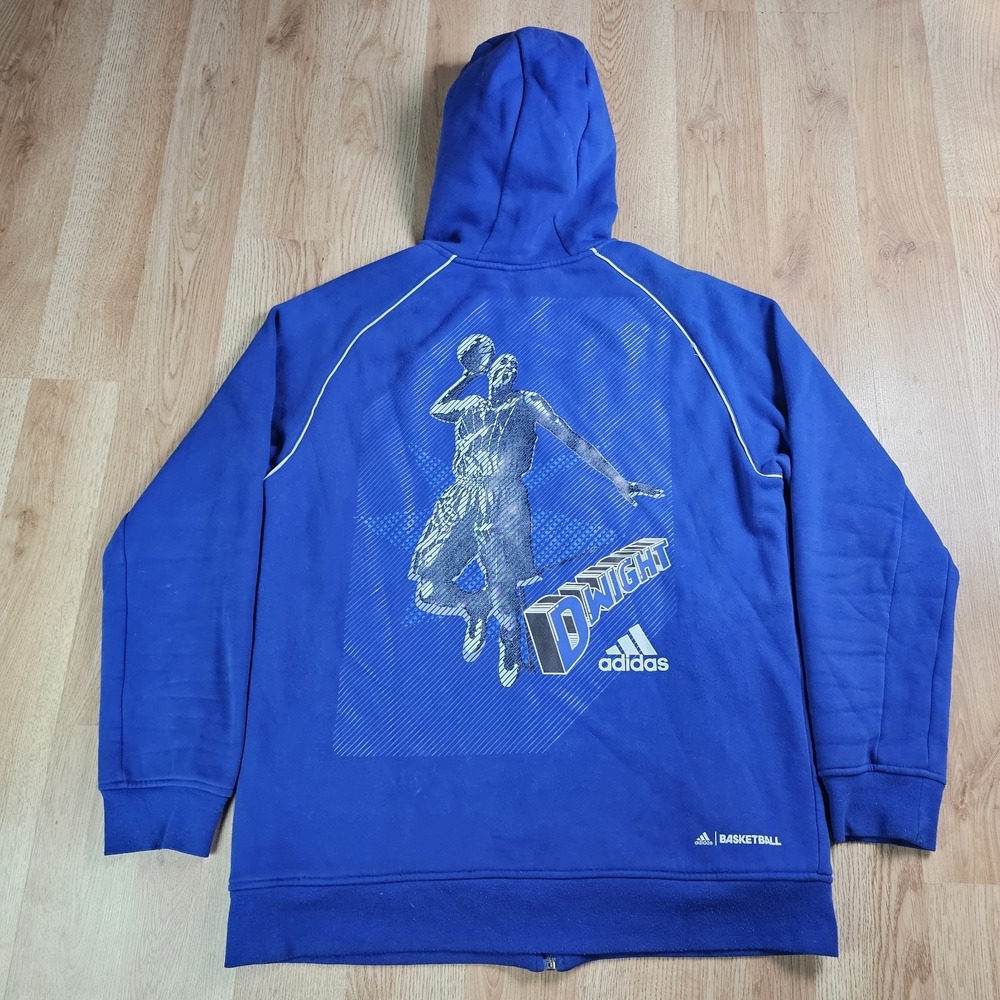 Adidas Dwight‎ Howard Hoodie Mens XL Blue Full Zip Basketball Signature DH UP